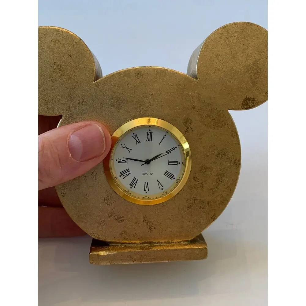 Vintage Mickey Mouse Ears Desktop Clock Needs New Battery Walt Disney